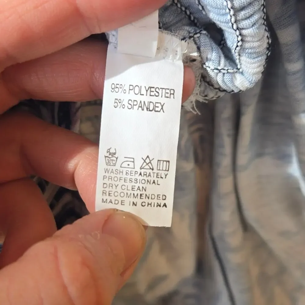 NWOT CHICGAL Small Blue/White Boho Floral Print Summer Cover Up/Sun Dress [0024] - Picture 7 of 8